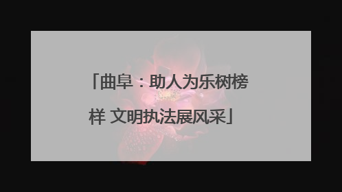 曲阜：助人为乐树榜样 文明执法展风采